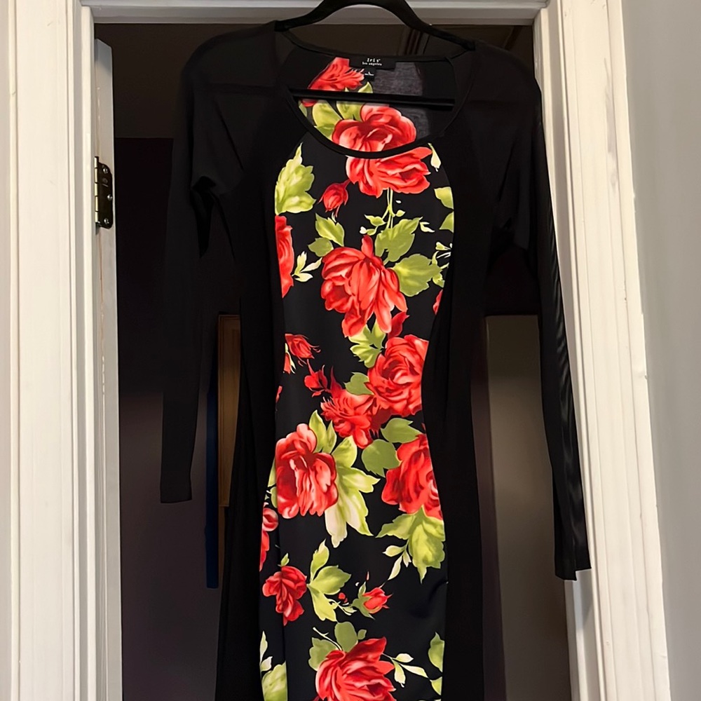 Bodycon mesh floral dress